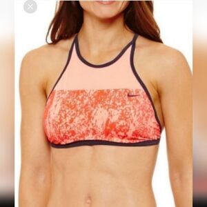 Nike High Neck Tie Cross Back Mesh Swimsuit Top Size XL NWT